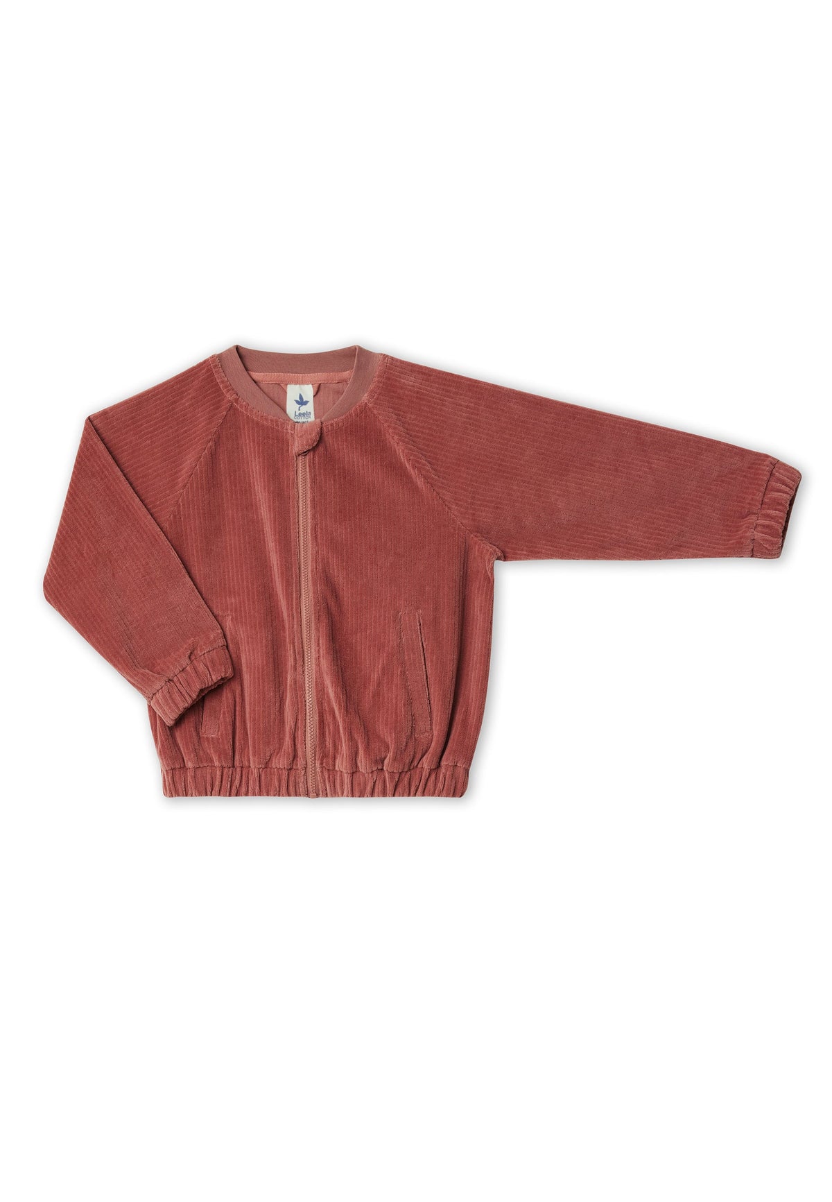 Kids' Corduroy Baseball Jacket, Dark Mauve — Leela Cotton