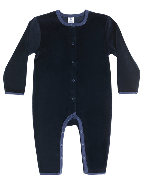 Baby Long Sleeved Romper, Midnight Blue — Leela Cotton