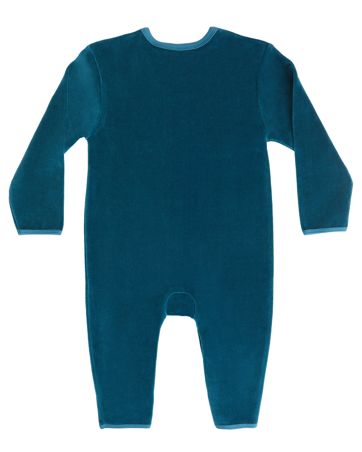 Baby Long Sleeved Romper, Danube Blue — Leela Cotton, view 2
