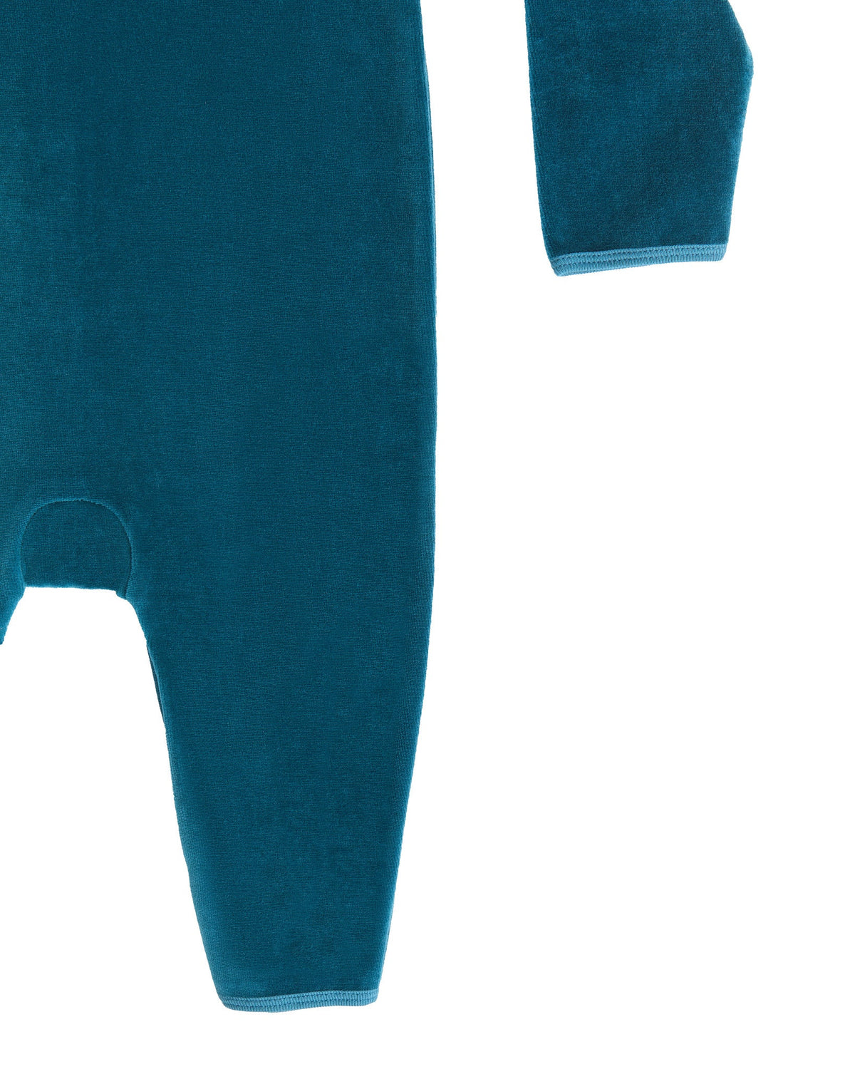 Baby Long Sleeved Romper, Danube Blue — Leela Cotton, view 4