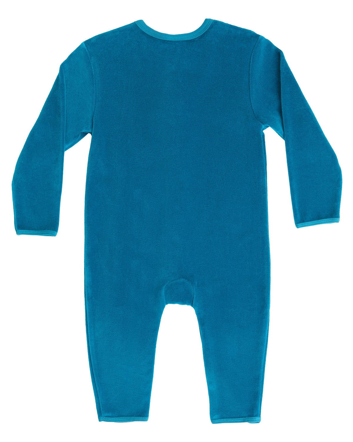 Baby Long Sleeved Romper, Ocean Blue — Leela Cotton, view 2