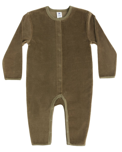 Baby Long Sleeved Romper, Olive — Leela Cotton