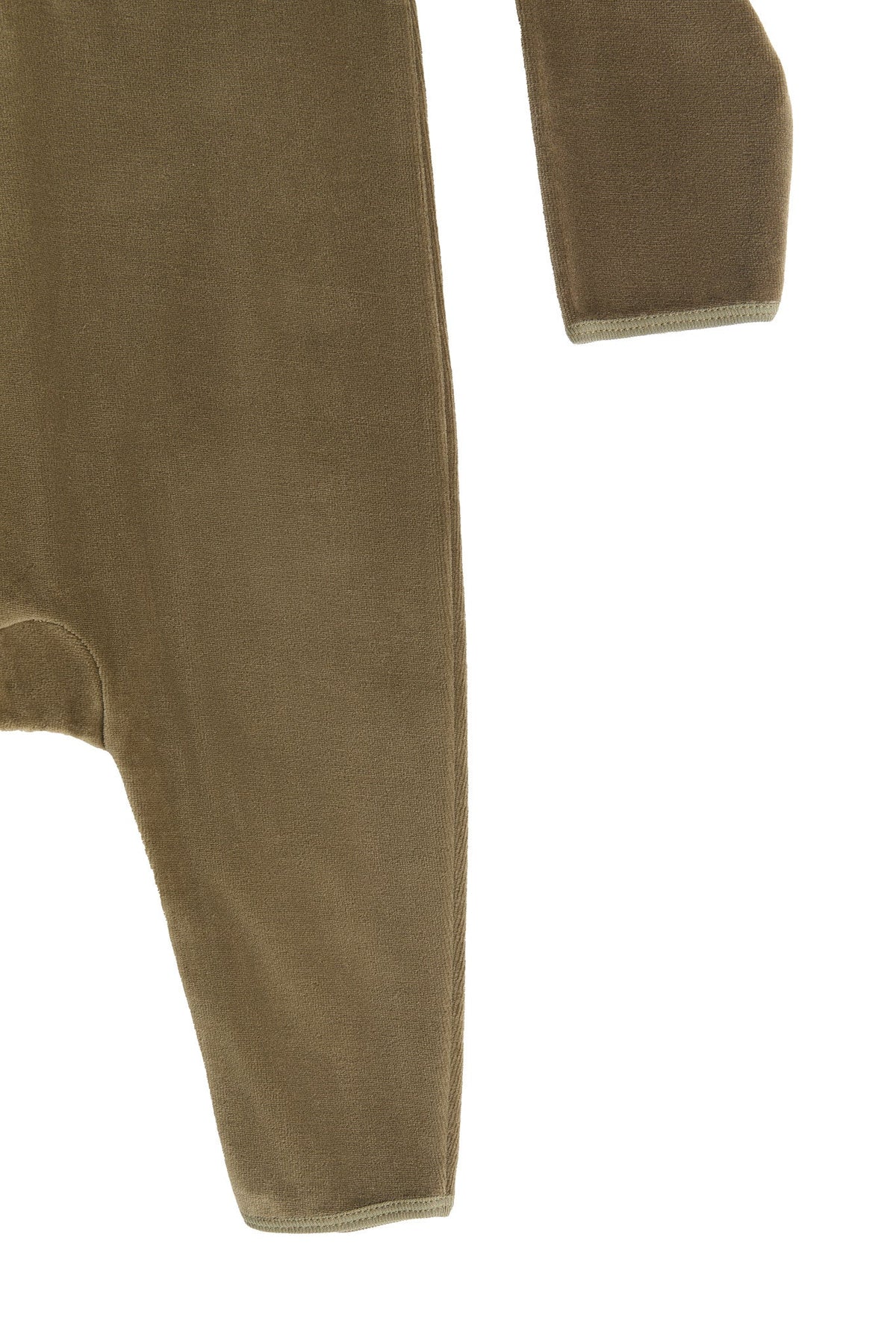Baby Long Sleeved Romper, Olive — Leela Cotton, view 3
