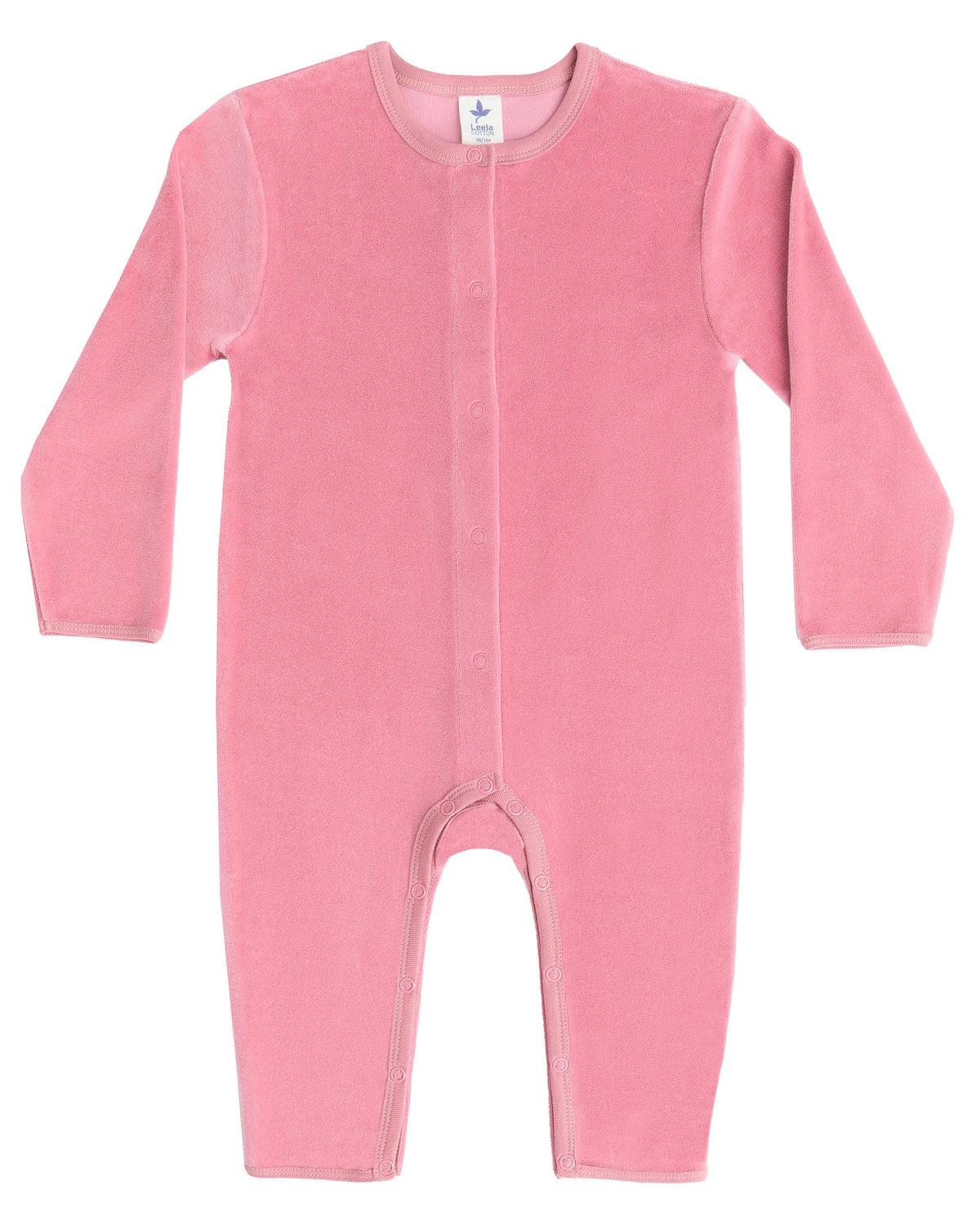 Baby Long Sleeved Romper, Dusty Pink — Leela Cotton
