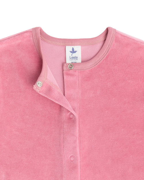 Baby Long Sleeved Romper, Dusty Pink — Leela Cotton, view 2