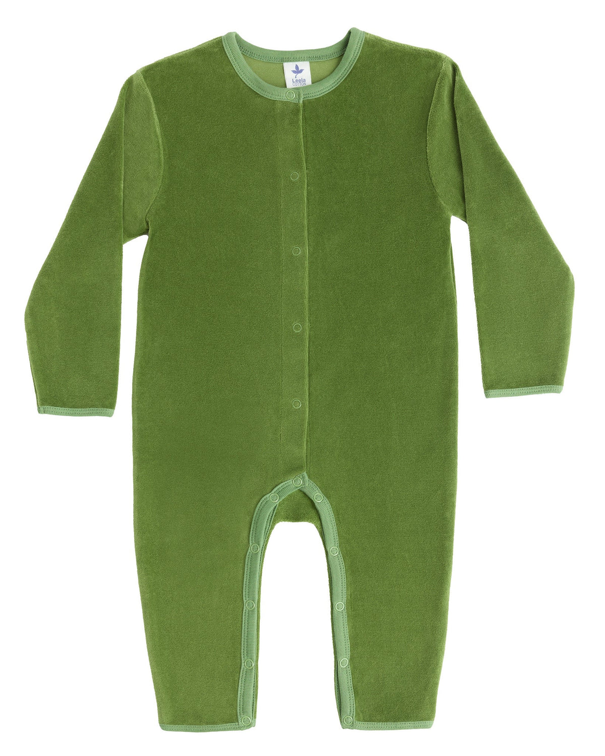 Baby Long Sleeved Romper, Forest Green — Leela Cotton