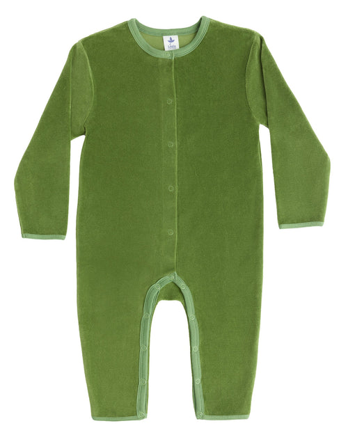 Baby Long Sleeved Romper, Forest Green — Leela Cotton