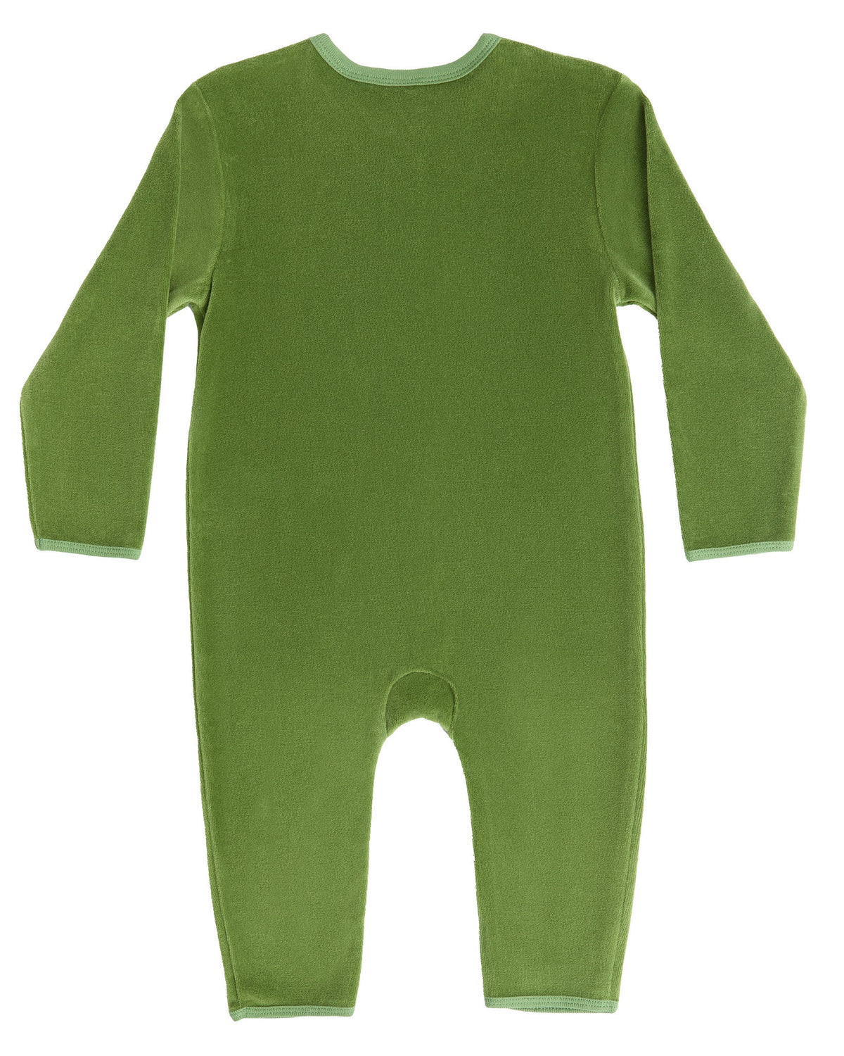Baby Long Sleeved Romper, Forest Green — Leela Cotton, view 3