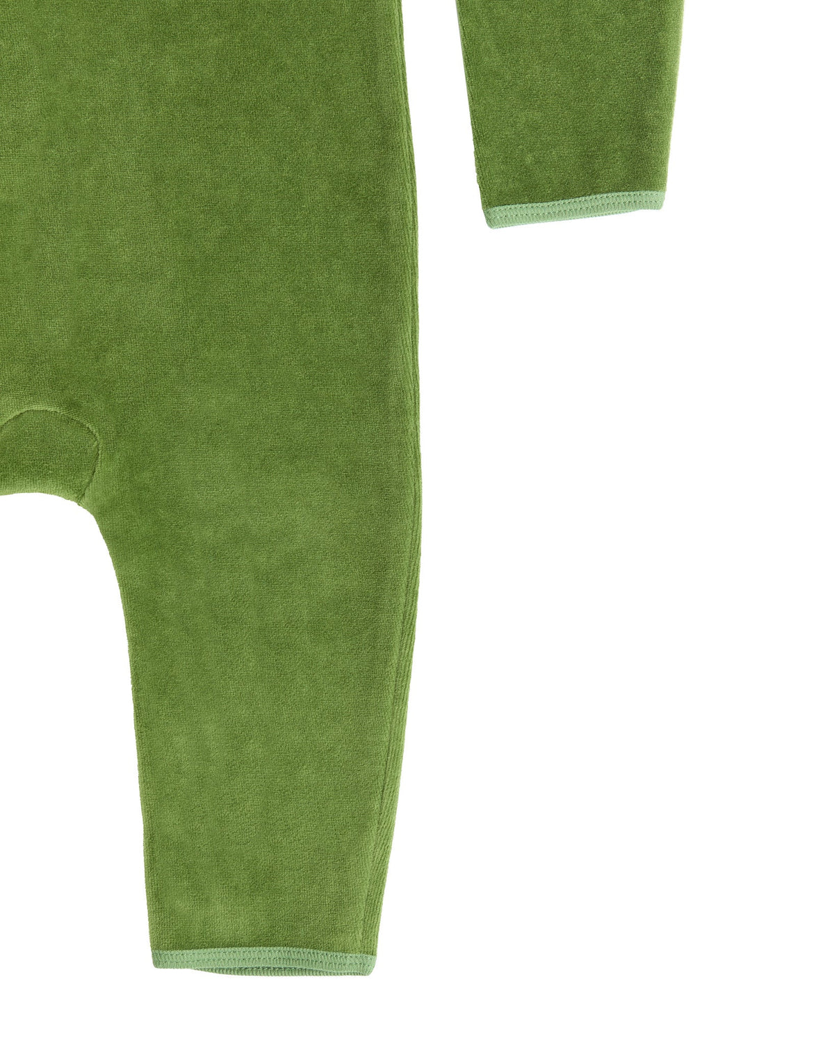 Baby Long Sleeved Romper, Forest Green — Leela Cotton, view 4