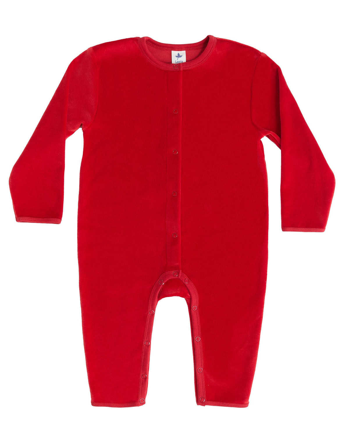 Baby Long Sleeved Romper, Brick Red — Leela Cotton