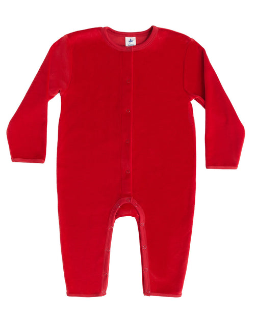 Baby Long Sleeved Romper, Brick Red — Leela Cotton