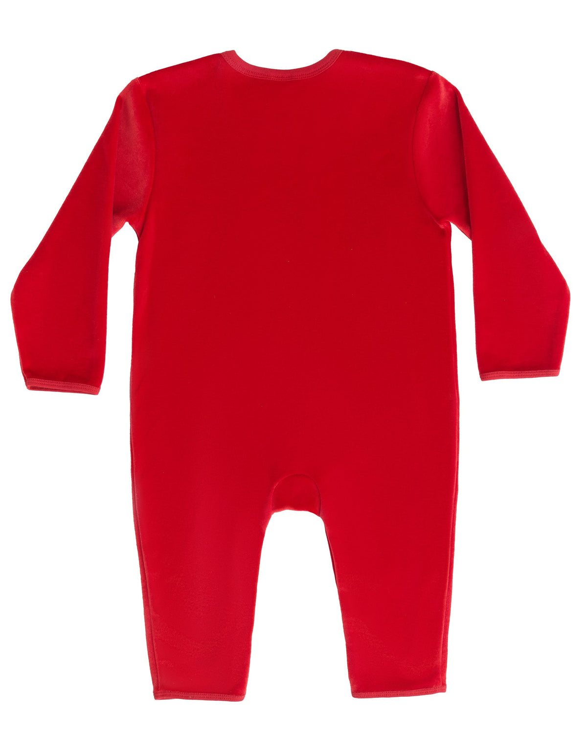 Baby Long Sleeved Romper, Brick Red — Leela Cotton, view 2