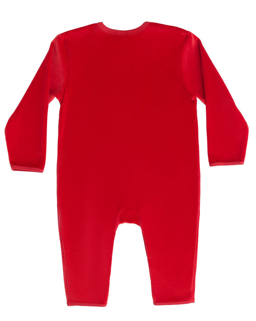 Baby Long Sleeved Romper, Brick Red — Leela Cotton, view 2
