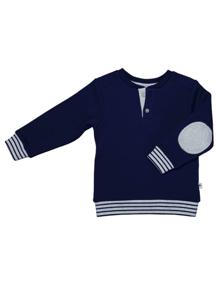 Baby Sweatshirt, Marine Blue — Leela Cotton