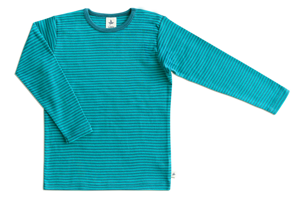 Kids' Long Sleeve Top, Danube Blue / Lapis — Leela Cotton, view 5