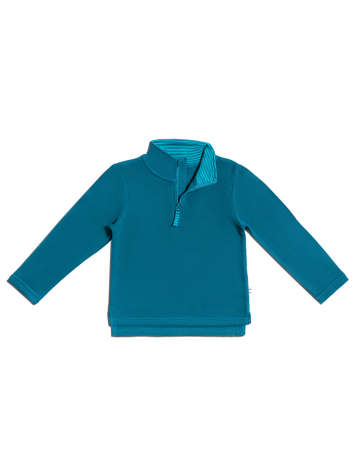 Baby Piqué Half Zip, Danube Blue — Leela Cotton, view 5