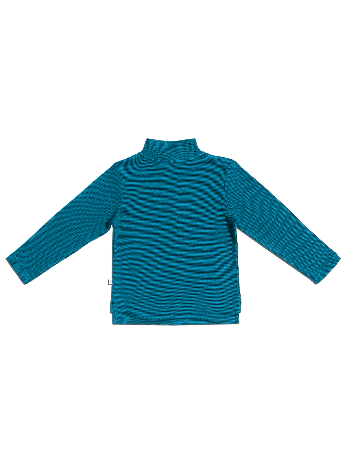 Baby Piqué Half Zip, Danube Blue — Leela Cotton, view 3