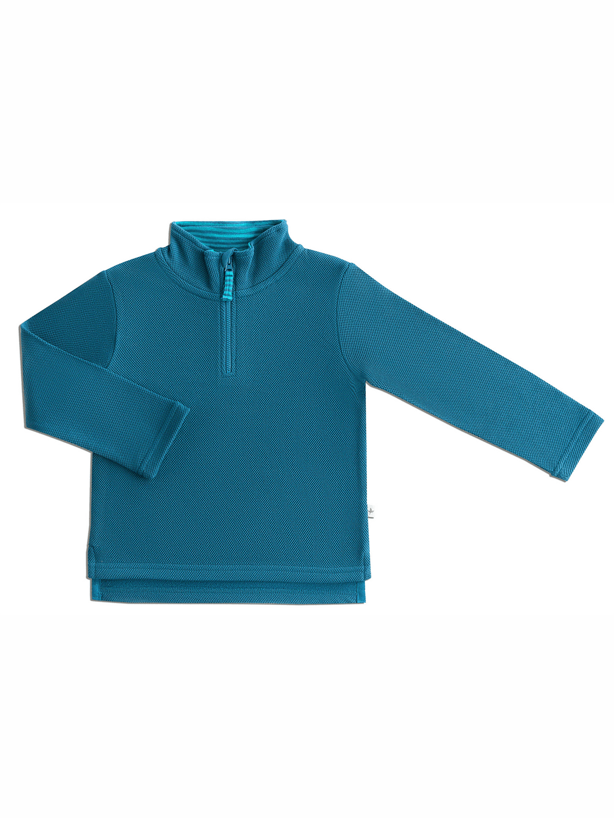 Baby Piqué Half Zip, Danube Blue — Leela Cotton
