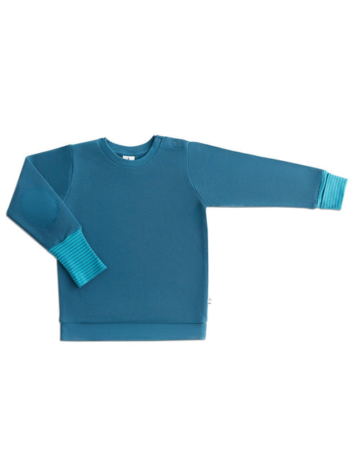 Baby Piqué-Sweatshirt, Danube Blue — Leela Cotton