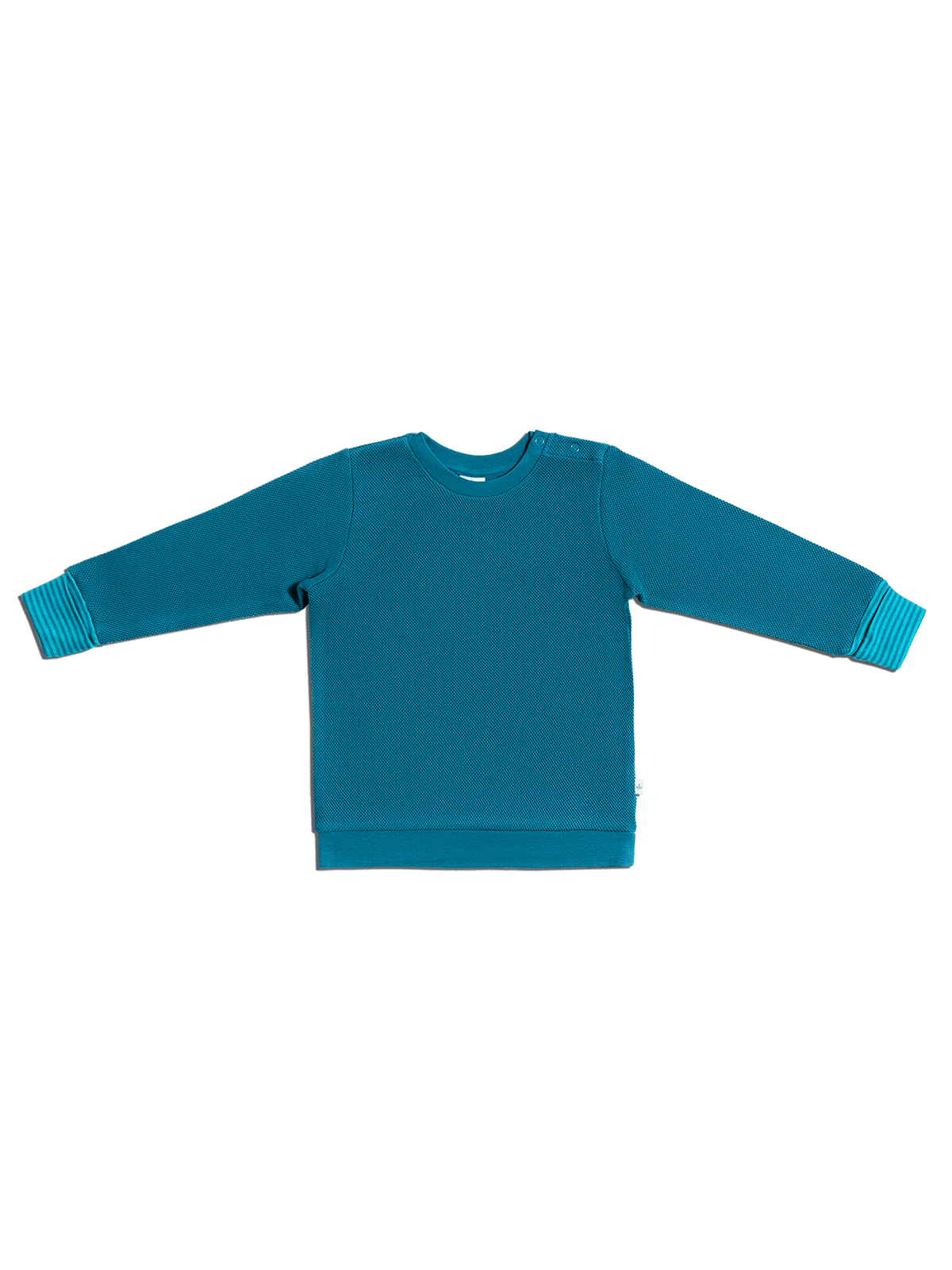 Baby Piqué-Sweatshirt, Danube Blue — Leela Cotton, view 2