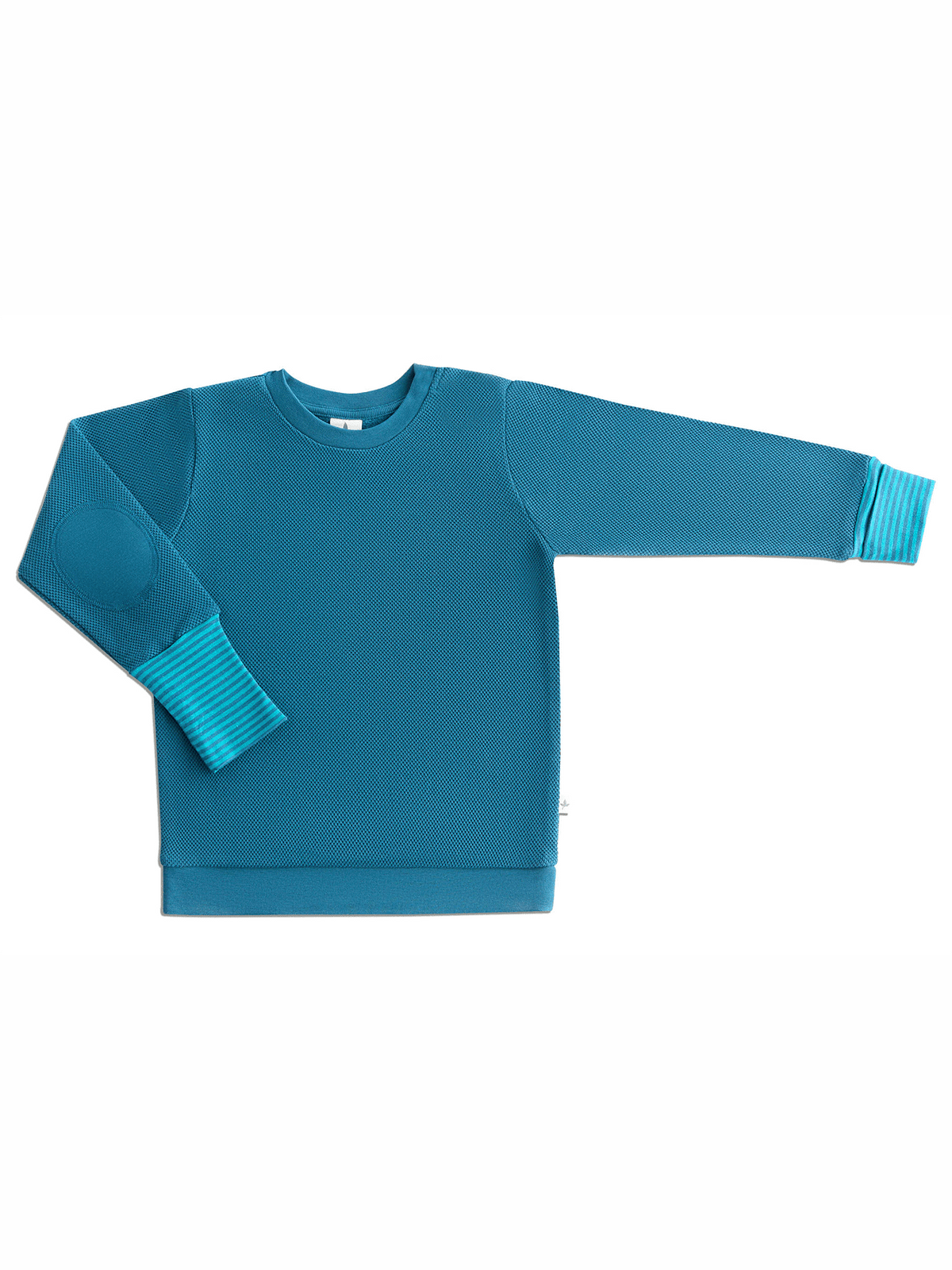 Baby Piqué-Sweatshirt, Danube Blue — Leela Cotton, view 7