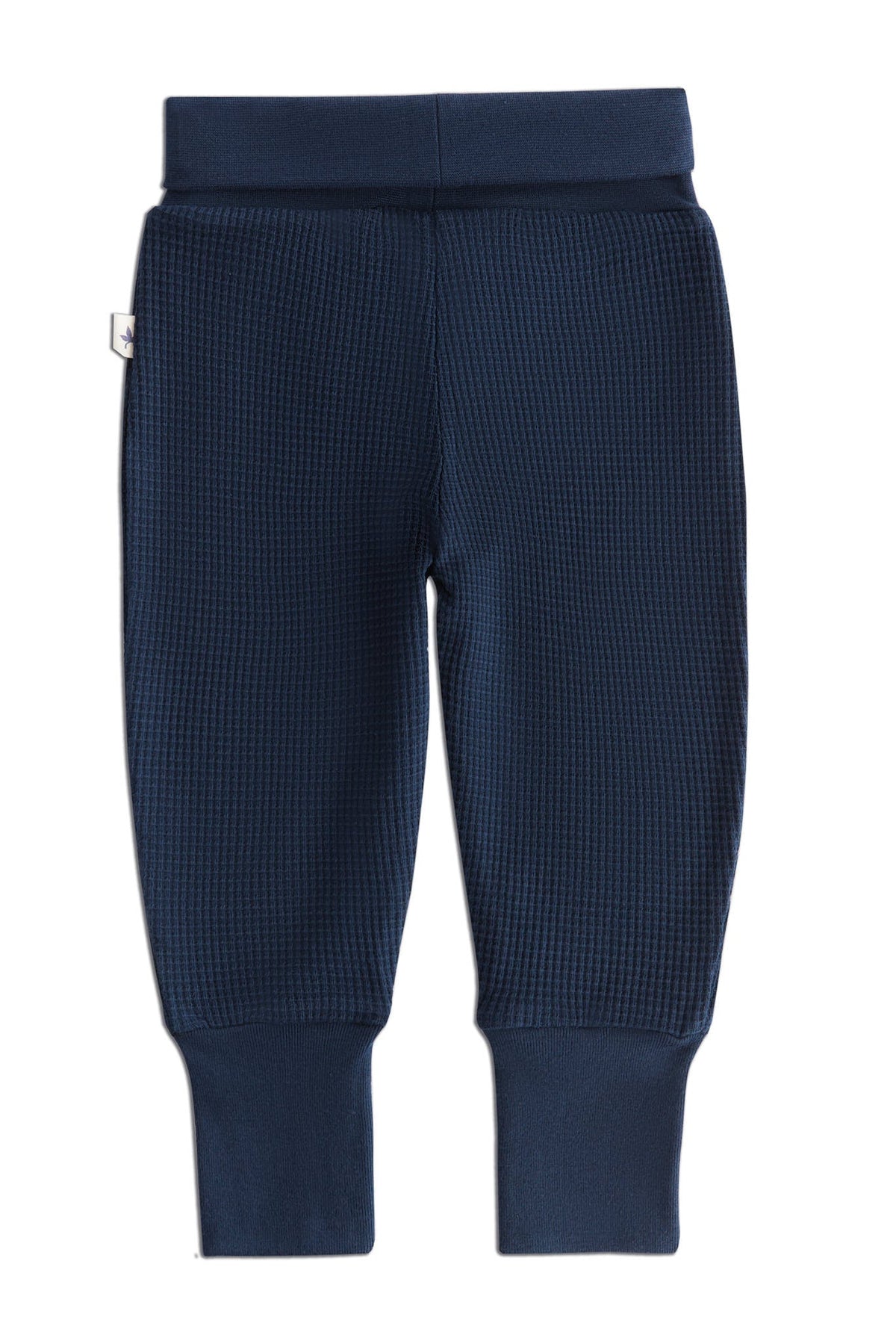 Waffle Knit Baby Trousers, Indigo — Leela Cotton, view 2
