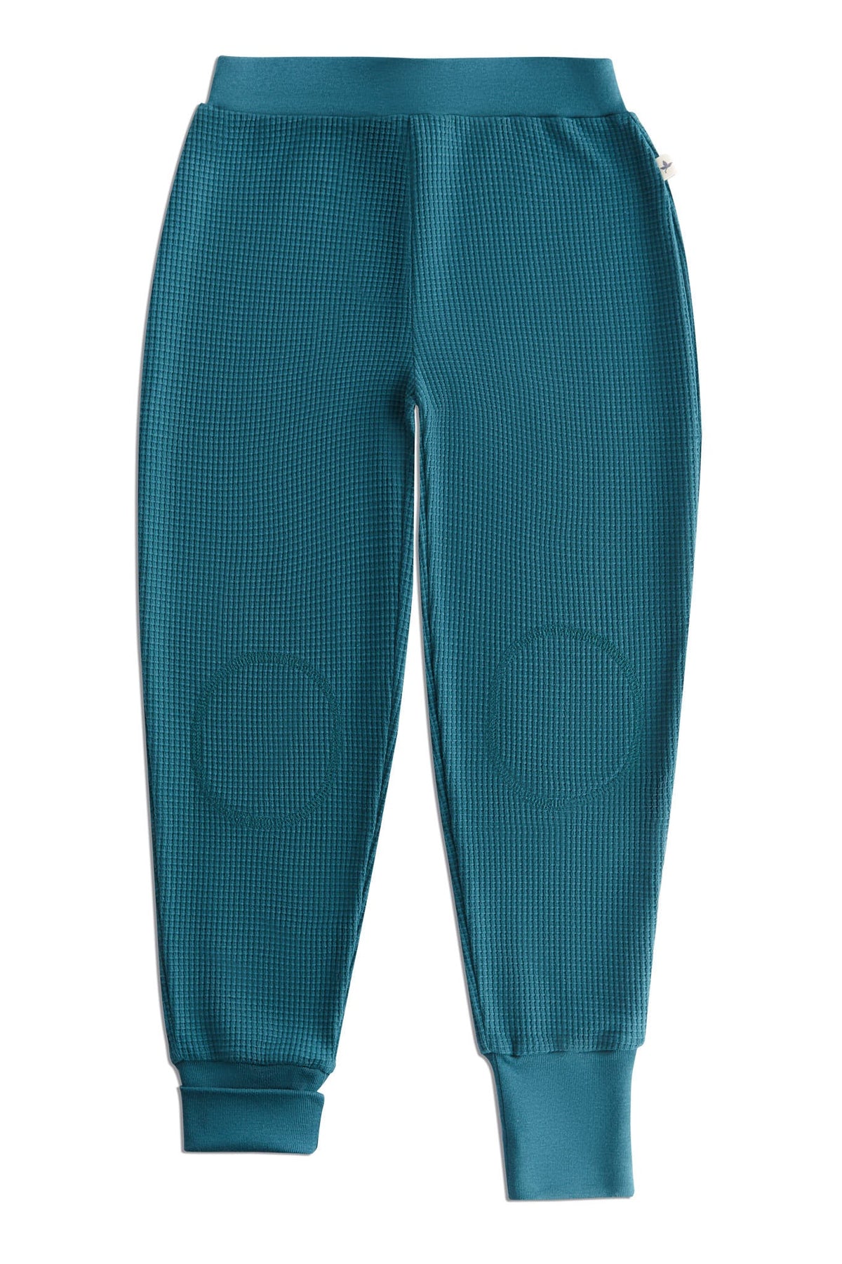 Waffle Knit Kids' Trousers, Fir — Leela Cotton