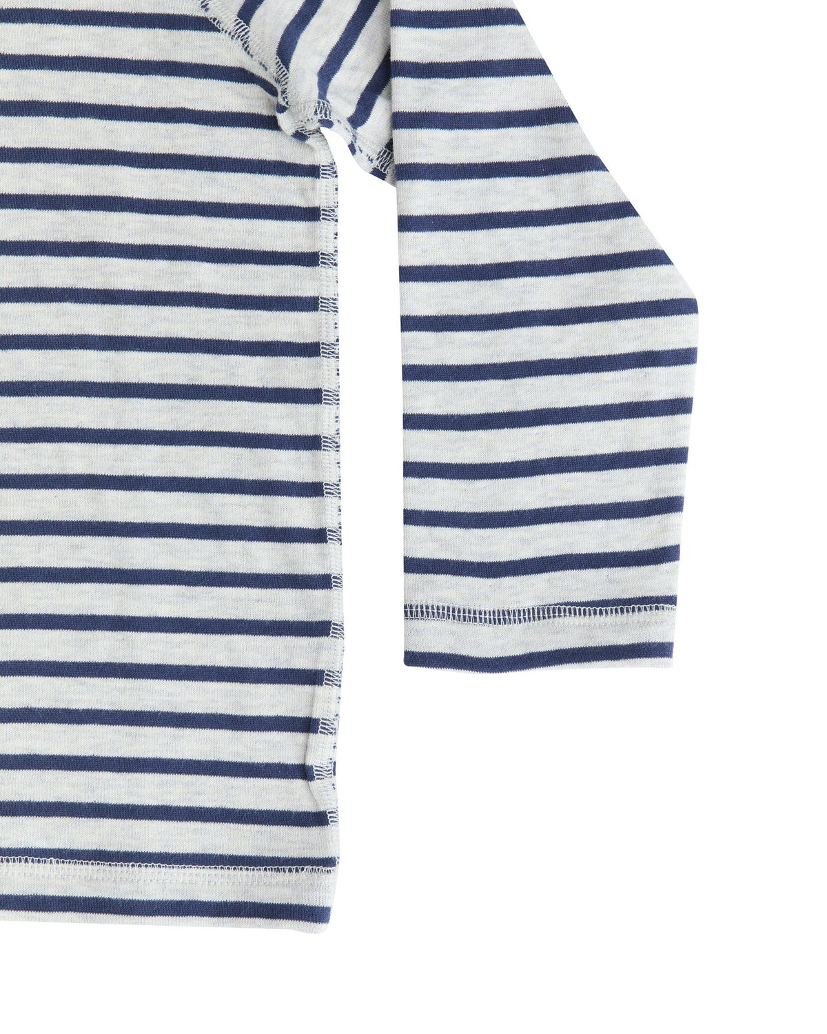 Kids' Hooded Shirt, Marine Blue / Beige — Leela Cotton, view 4