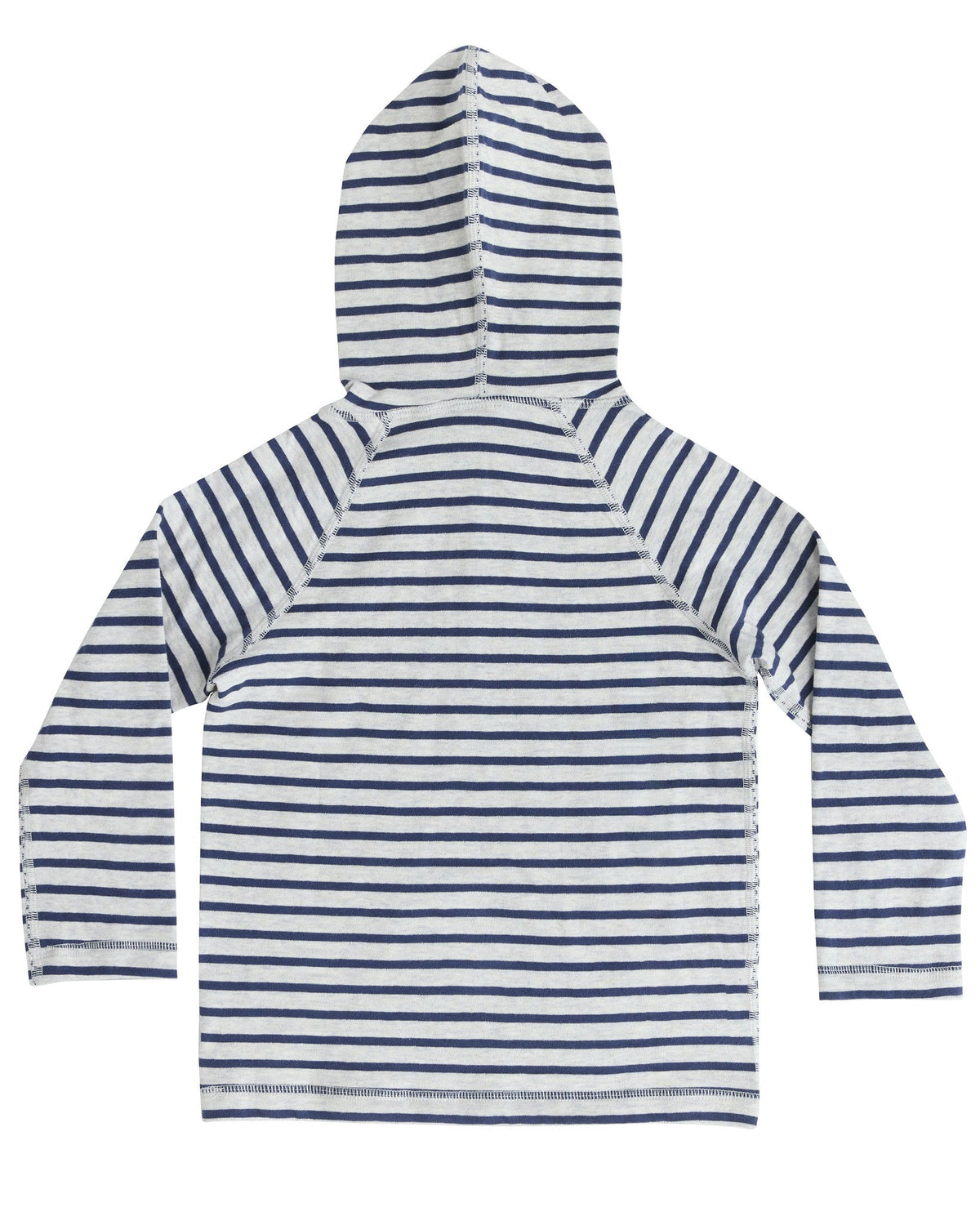 Kids' Hooded Shirt, Marine Blue / Beige — Leela Cotton, view 2