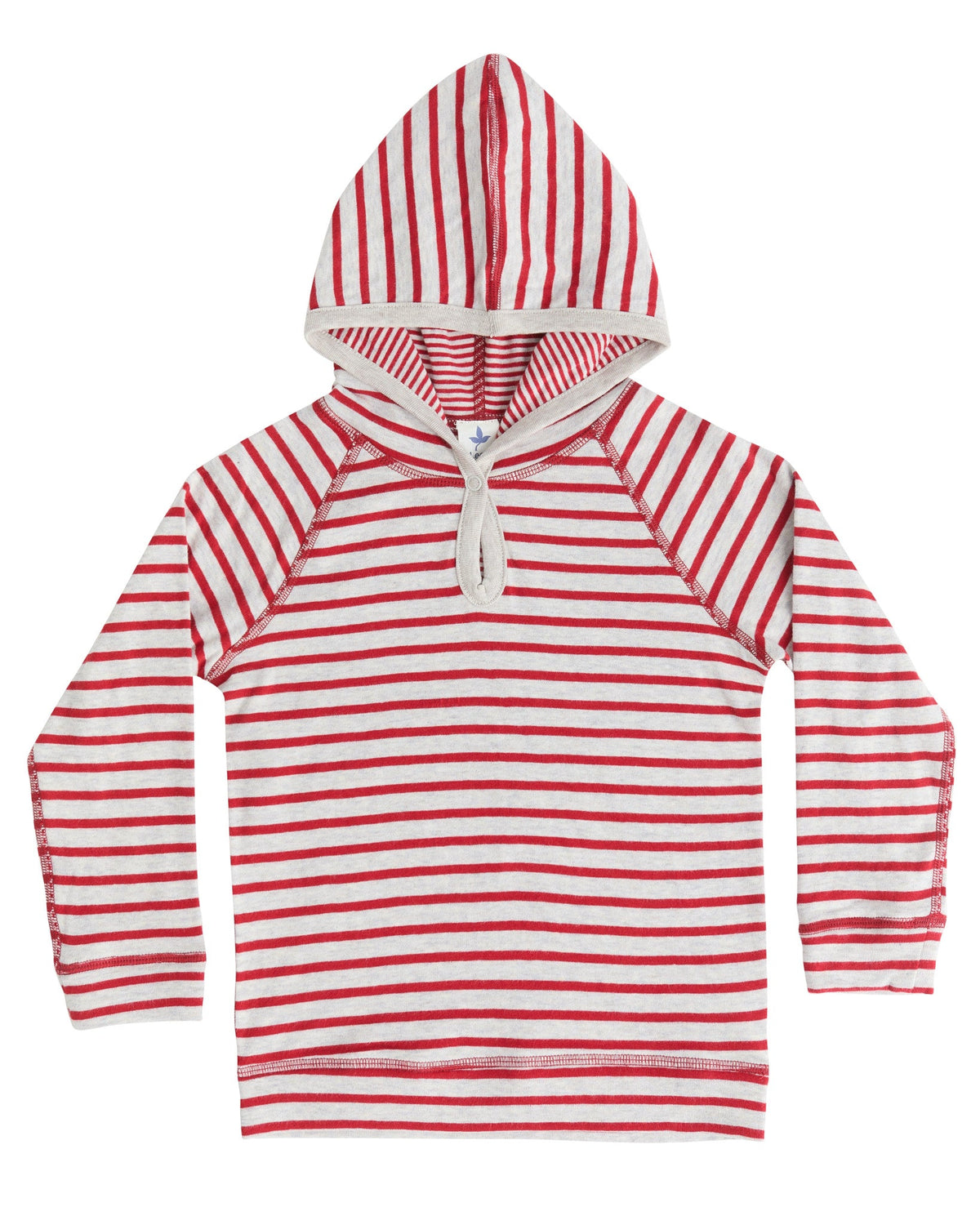 Kids' Hooded Shirt, Brick Red / Beige — Leela Cotton