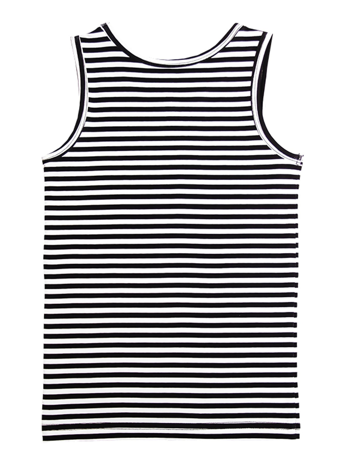 Girls' Vest Top, Black-White — Leela Cotton, view 2