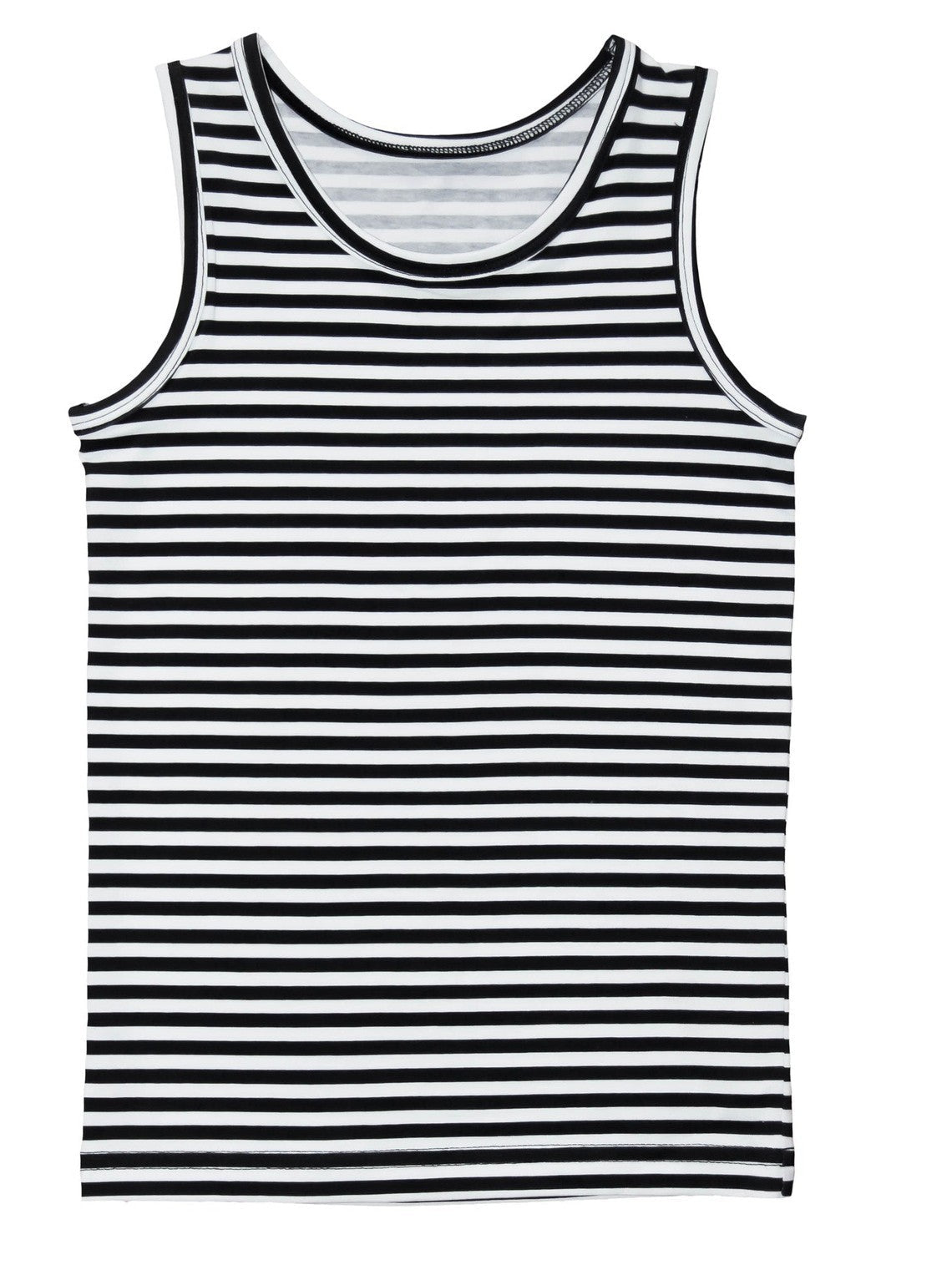 Girls' Vest Top, Black-White — Leela Cotton