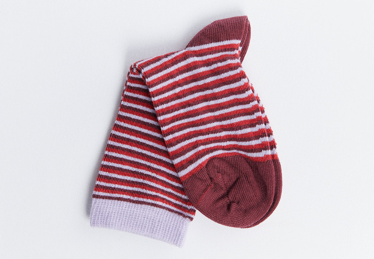 Socks, Lilac / Bordeaux / Red (6-Pack) — Leela Cotton