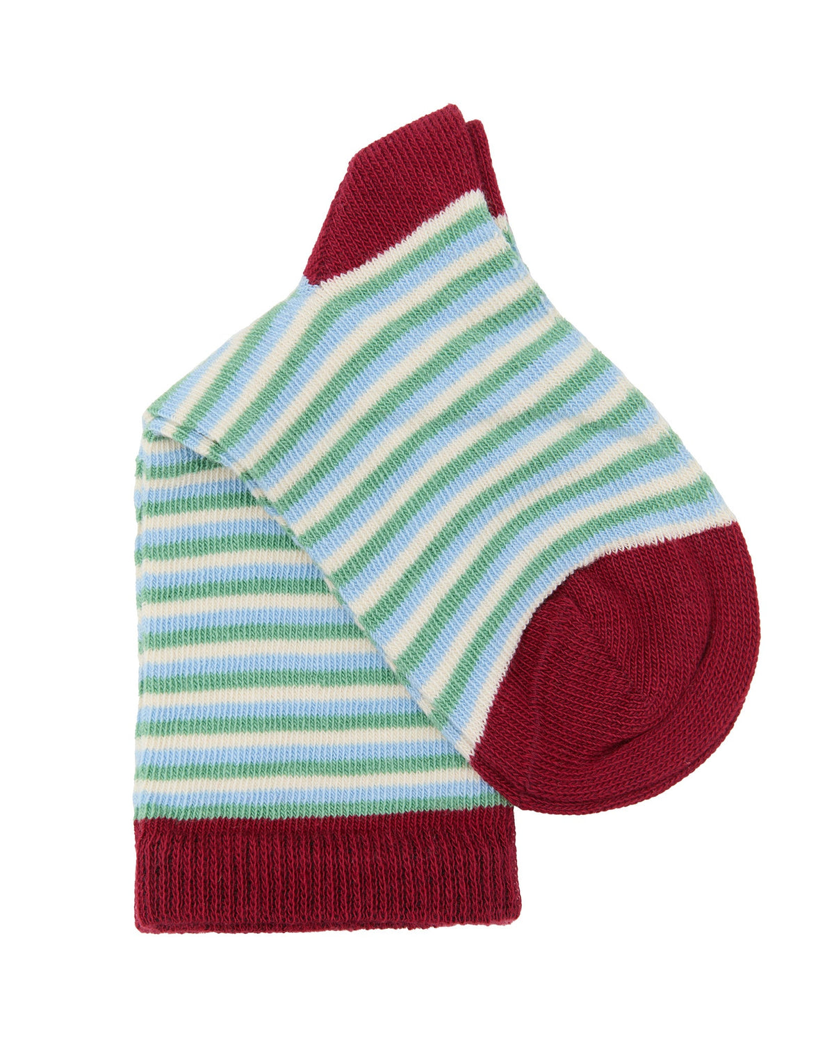 Kids' Socks, Cherry Red/ Mint Green/ Light Blue (6 Pair)