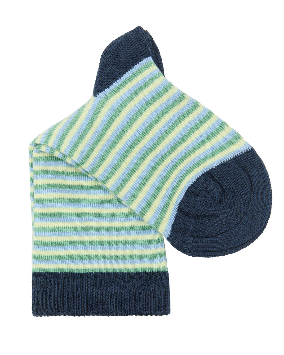 Kids' Socks, Navy/ Mint Green/ Lime (6 Pair)