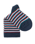Kids' Socks, Navy/ Cherry Red/ jeans - Melange (6 Pair)