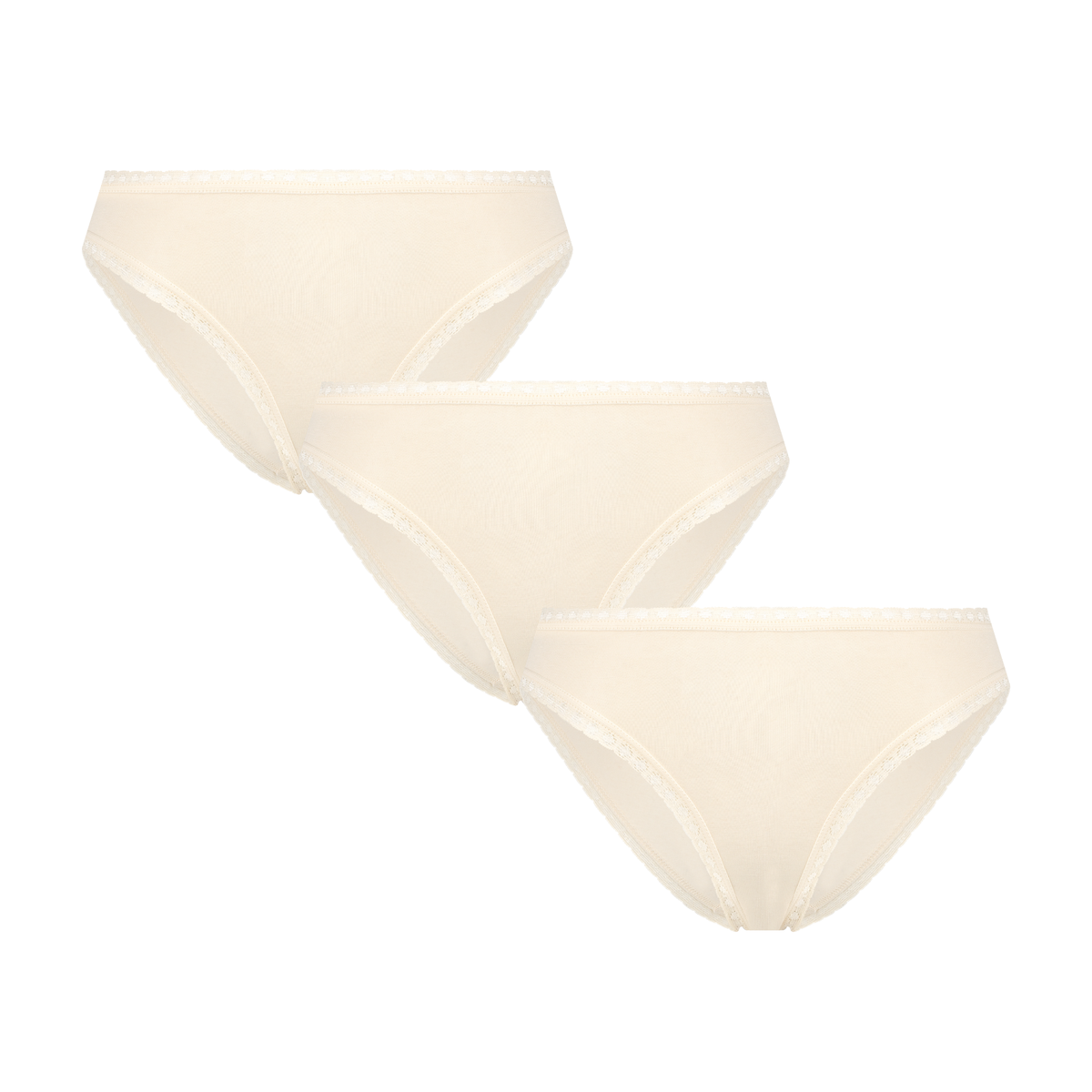 Women's Brief with Lace, Natural 3-Pack