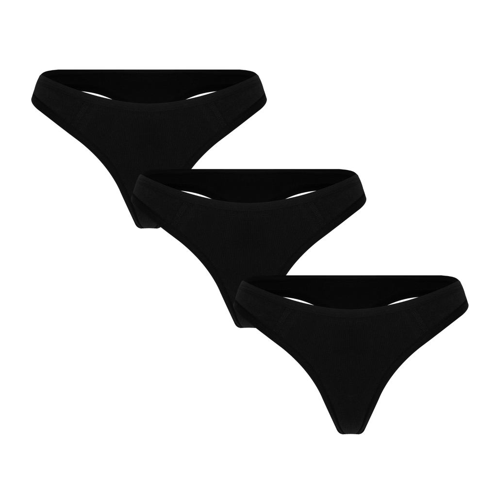 Women's Thong Brief, Black 3-Pack