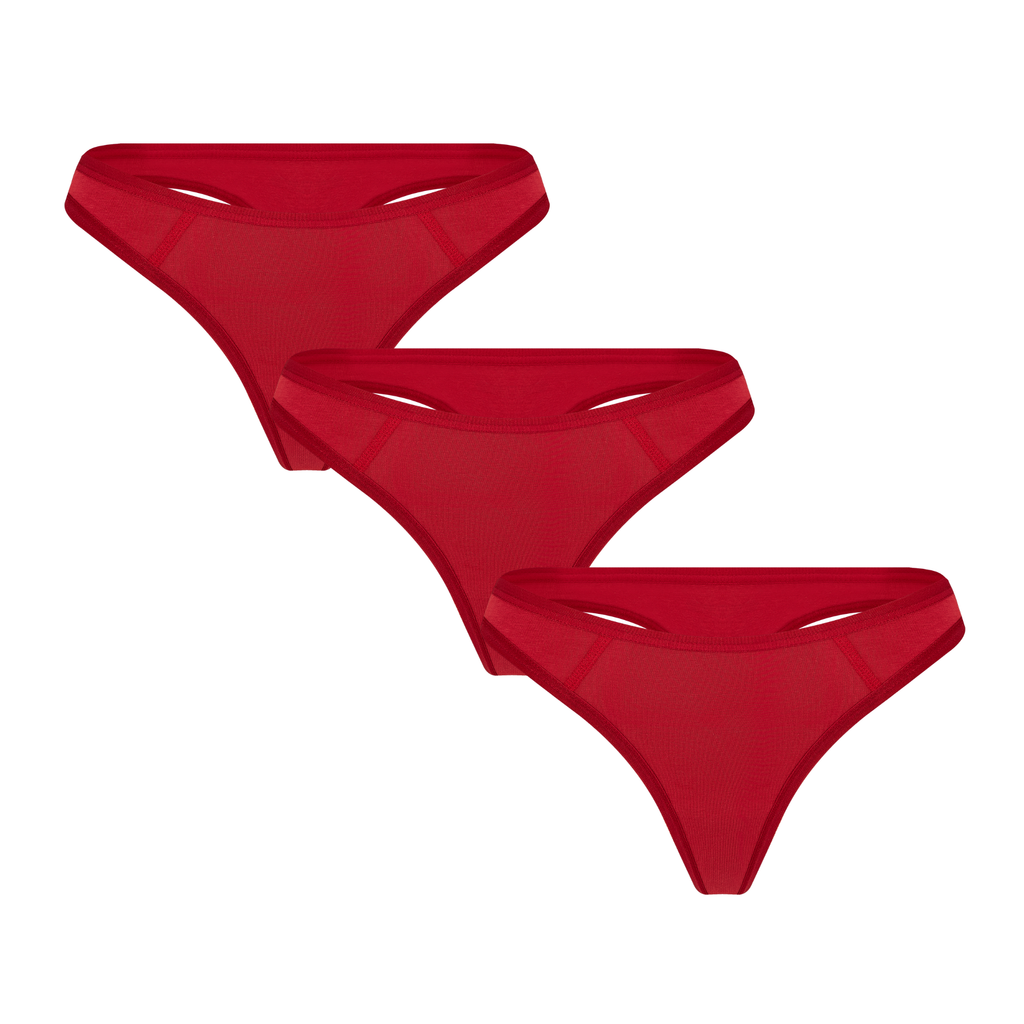 Women's Thong Brief, Red 3-Pack