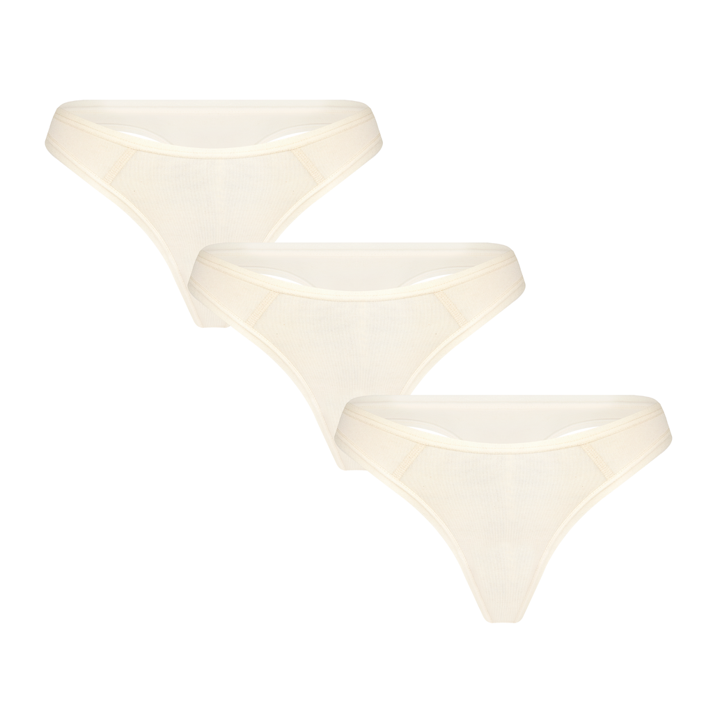 Women's Thong Brief, Natural 3-Pack