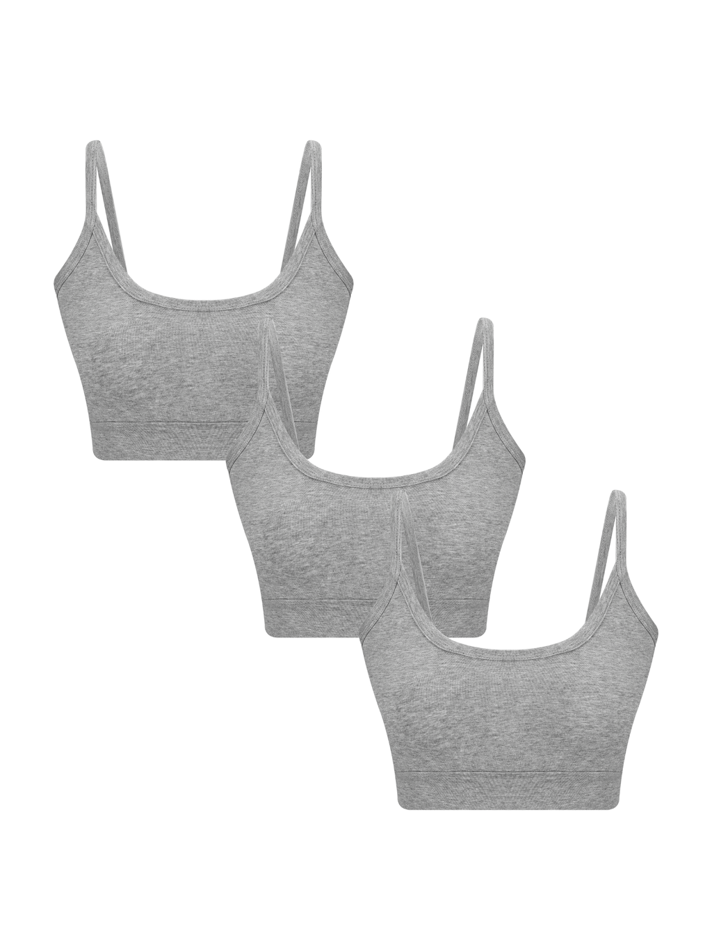 Women's Bustier, Grey - Melange 3-Pack