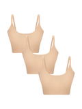 Women's Bustier, Beige 3-Pack