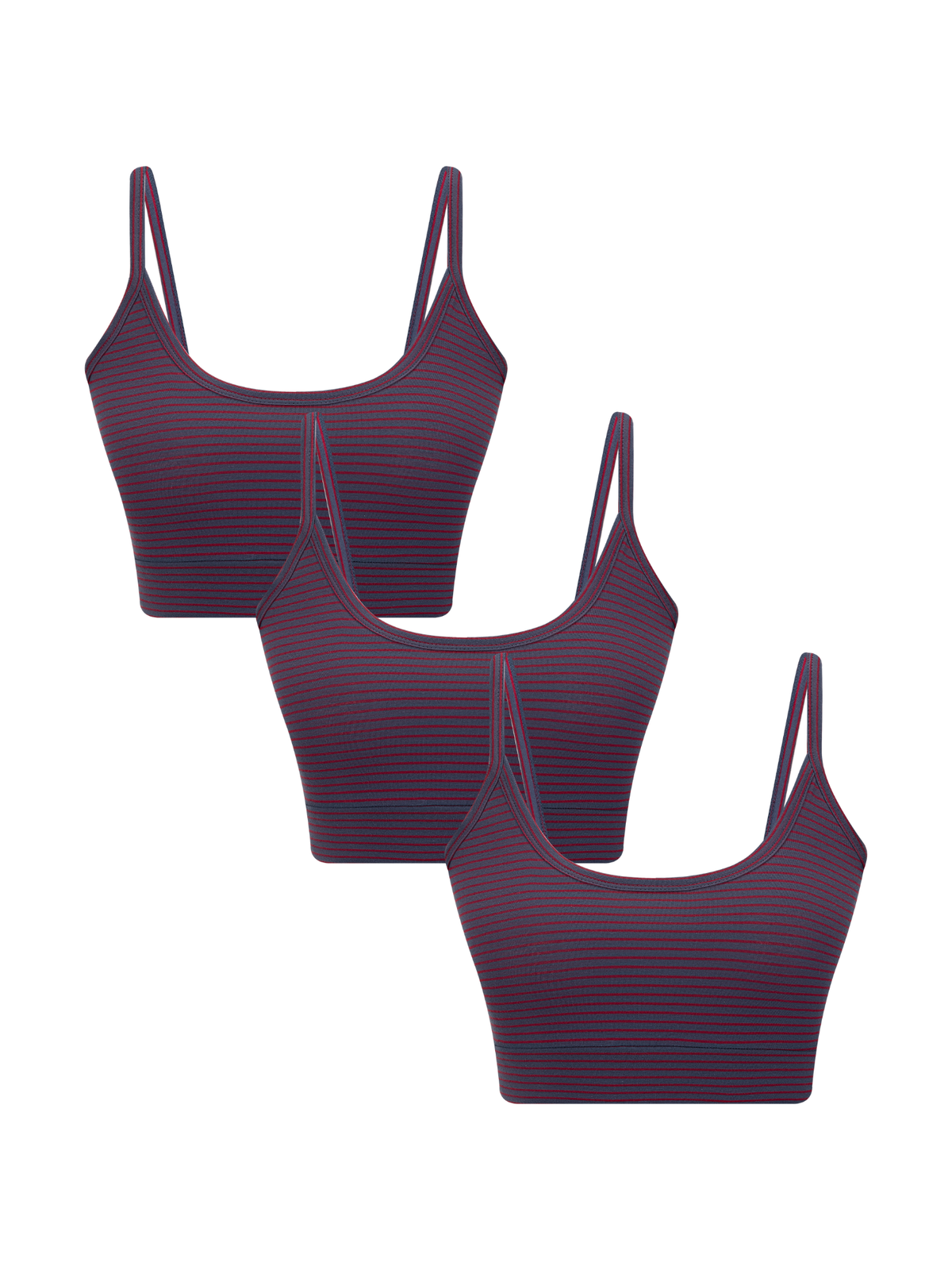 Women's Bustier, Indigo - Red 3-Pack