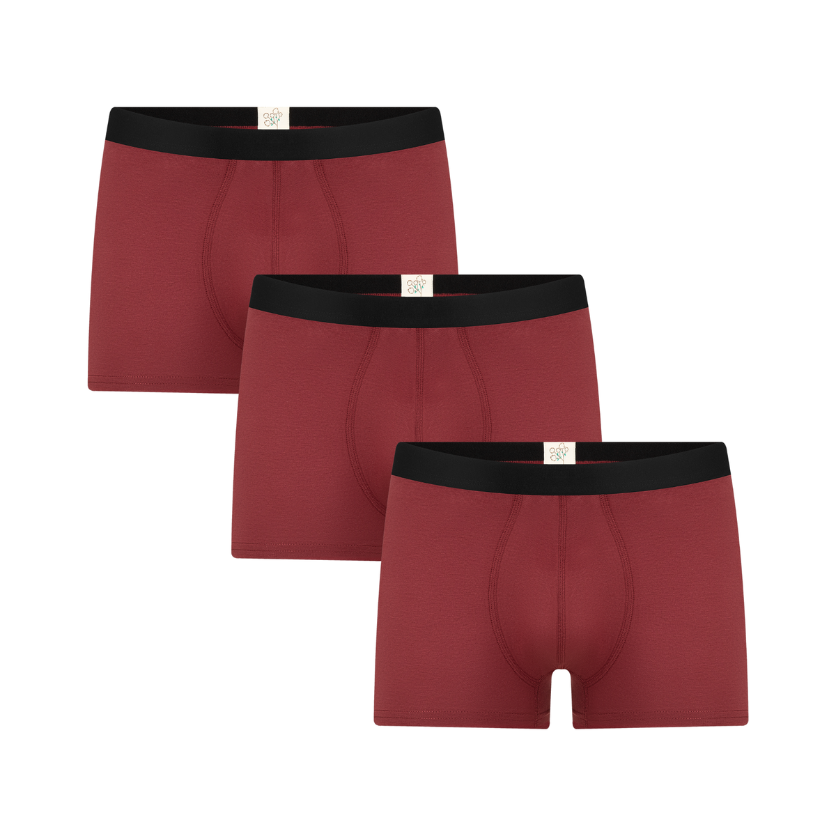 Men's Trunks, Bordeaux 3-Pack — Albero Natur