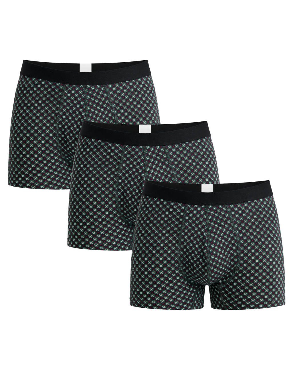 Men's Trunks, Forest Cube 3-Pack