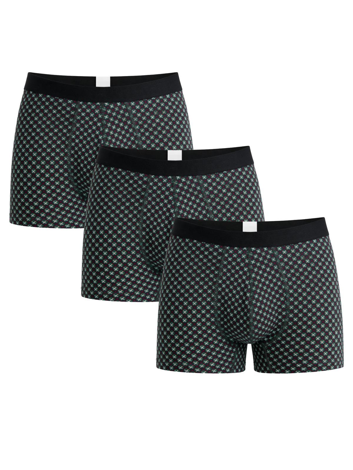 Men's Trunks, Forest Cube 3-Pack