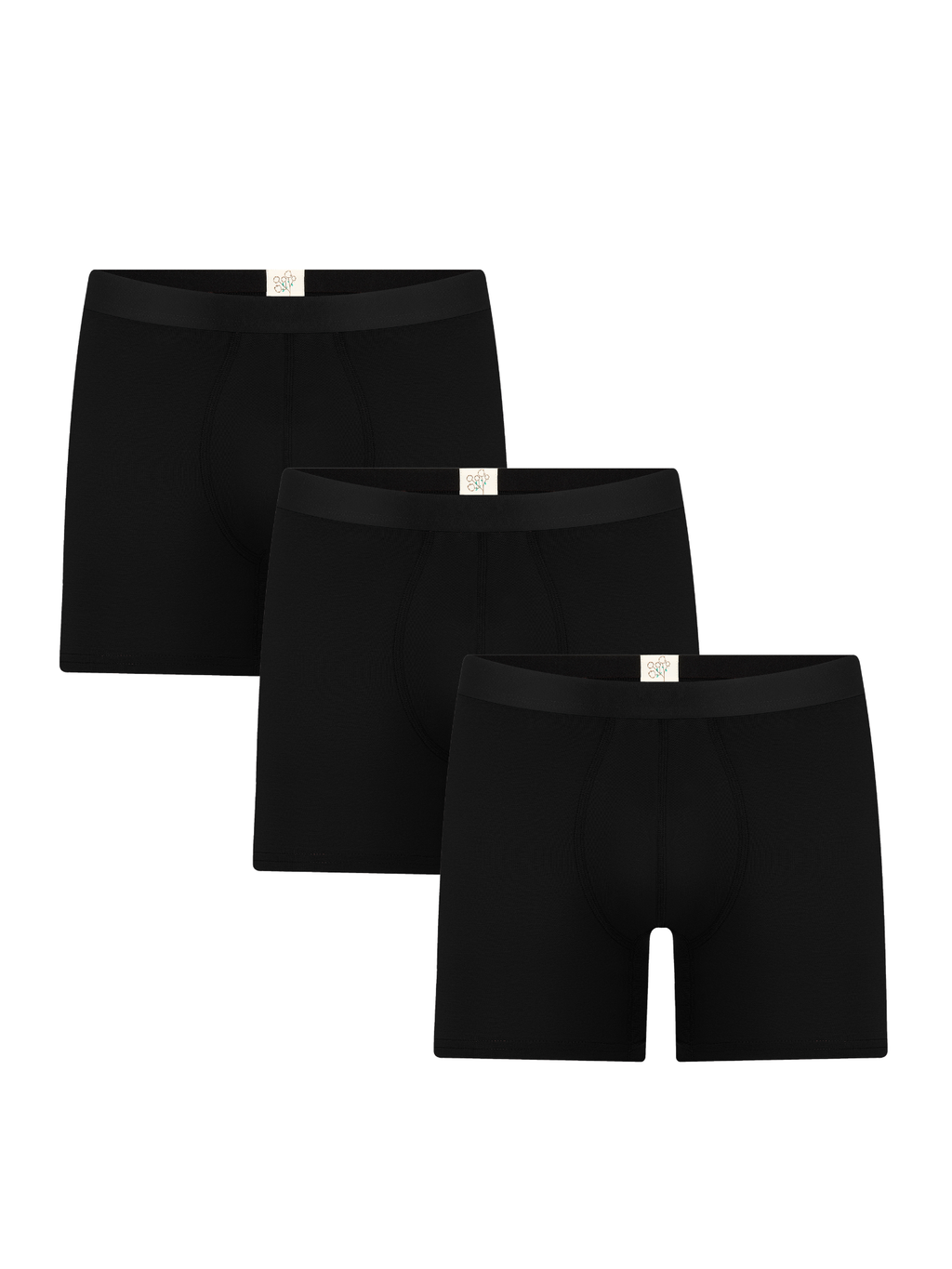 Men's Long Trunks, Black (3-Pack)