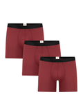 Men's Long Trunks, Bordeaux (3-Pack)