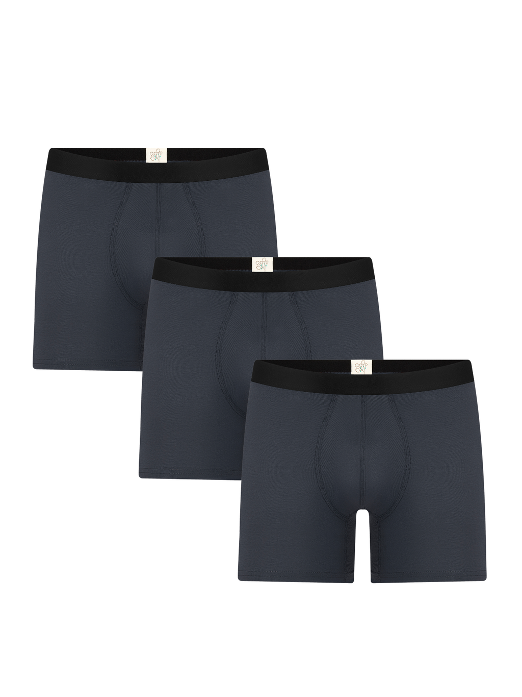 Men's Long Trunks, Anthracite (3-Pack)