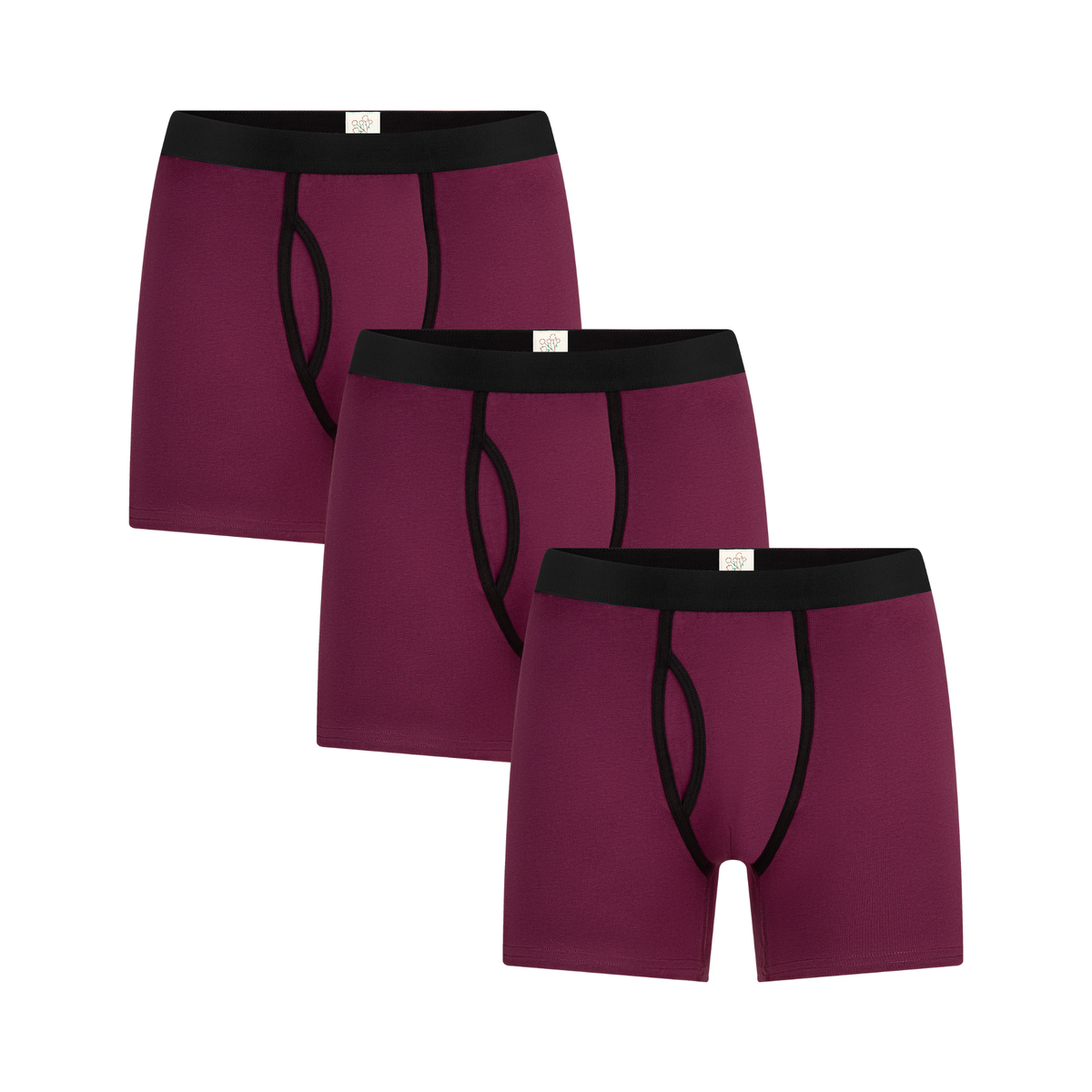 Men's Boxer Shorts, Aubergine 3-Pack